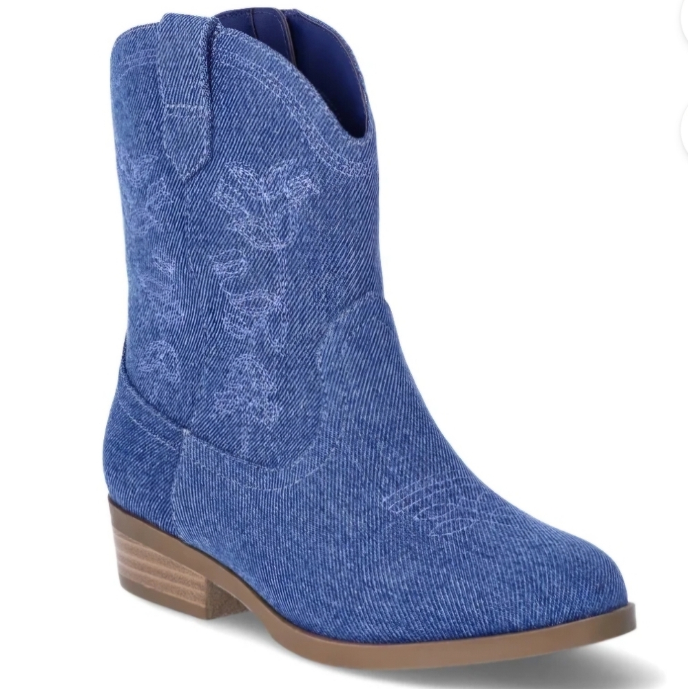 NWT Denim Boots Zipper Closure Toddler Sizes 11 Cute Cowgirl Boots